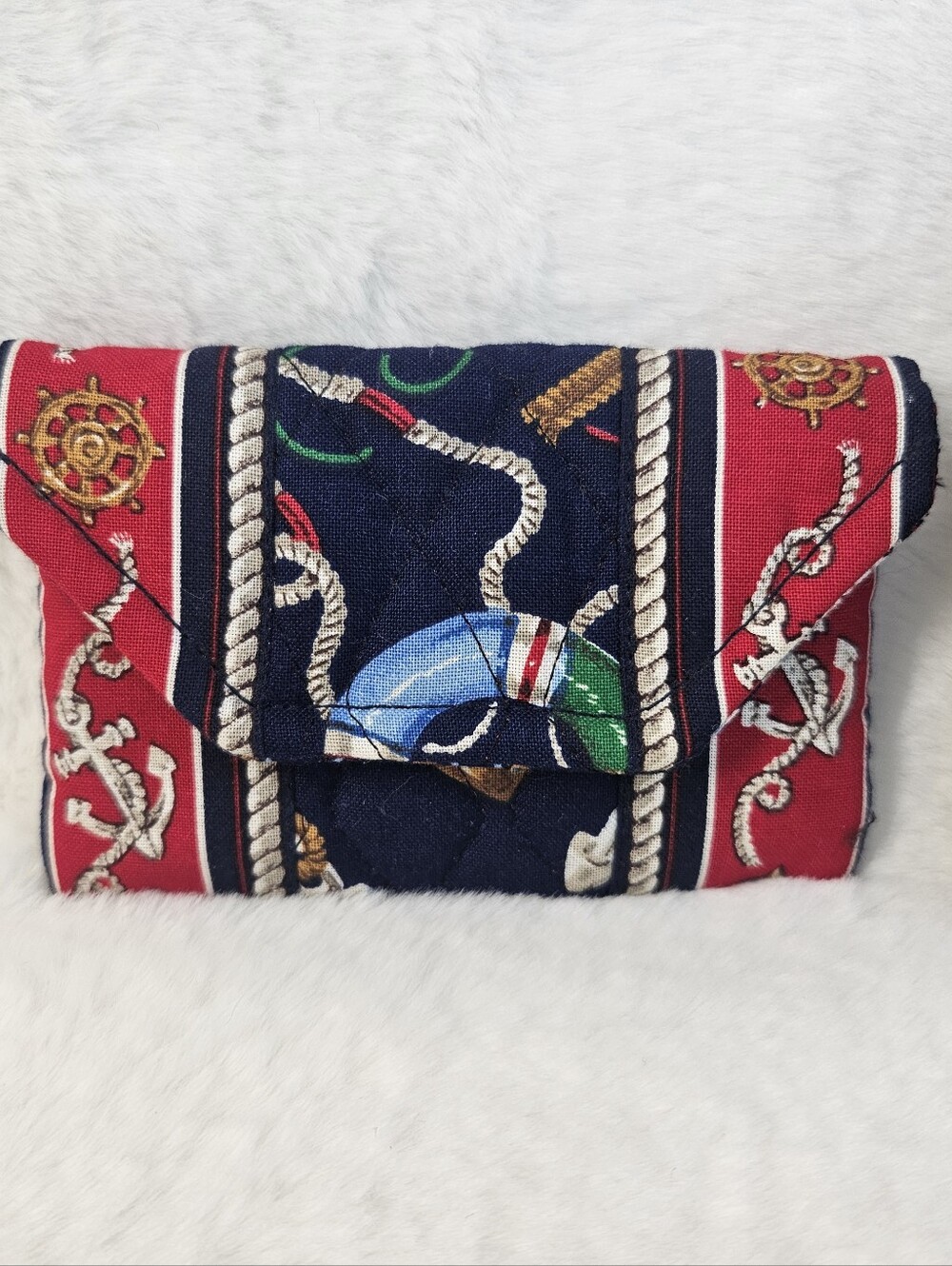 Vintage Retired Vera Bradley Indiana Regatta Nautical Wallet And Coin Purse Set - Picture 2 of 8